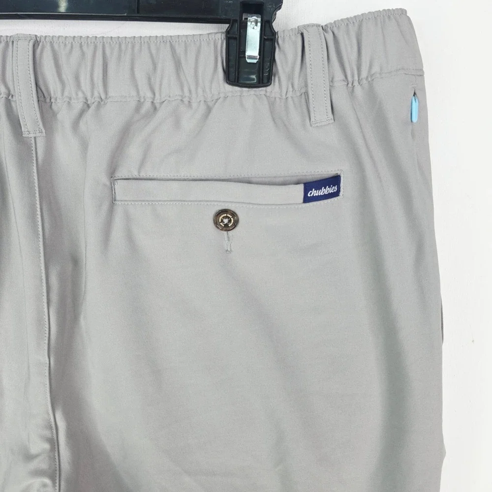 Chubbies Everywear Pants Mens XL Light Gray Elastic Waist Drawstring Golf Chino